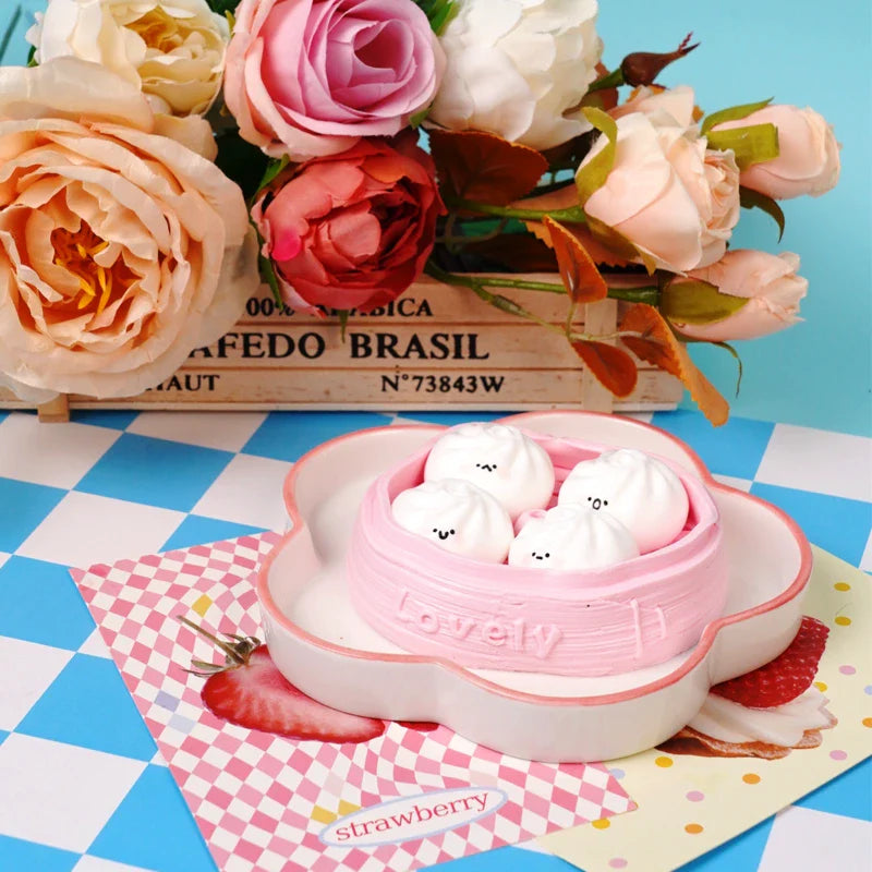 Pawtoto A Basket of Bao Squishy Toy Handmade Food Grade Silicon