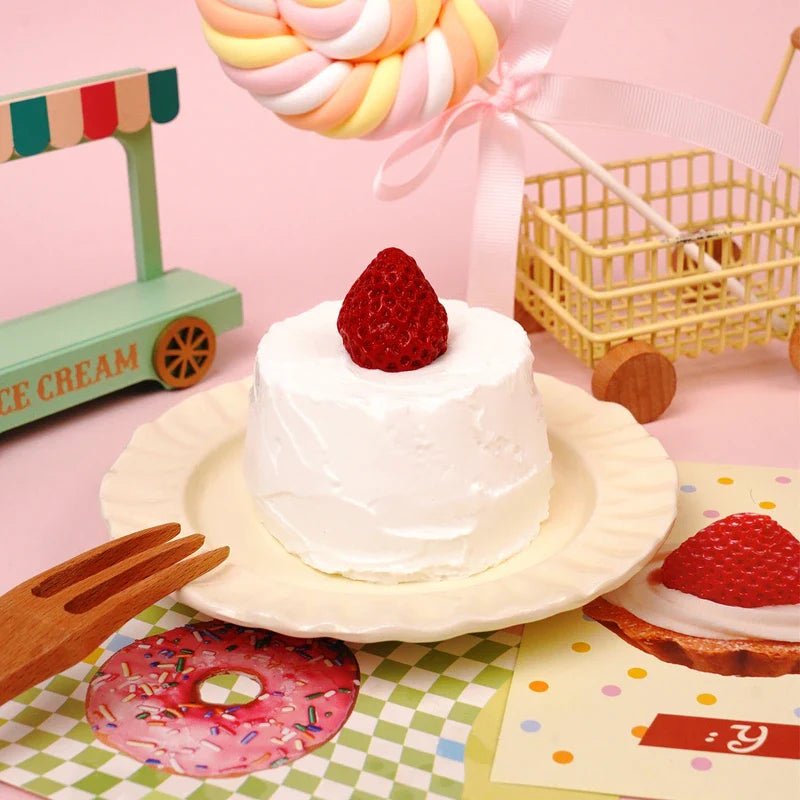 Pawtoto Creamy Strawberry Cake Squishy Toy Handmade Food Grade Silicon