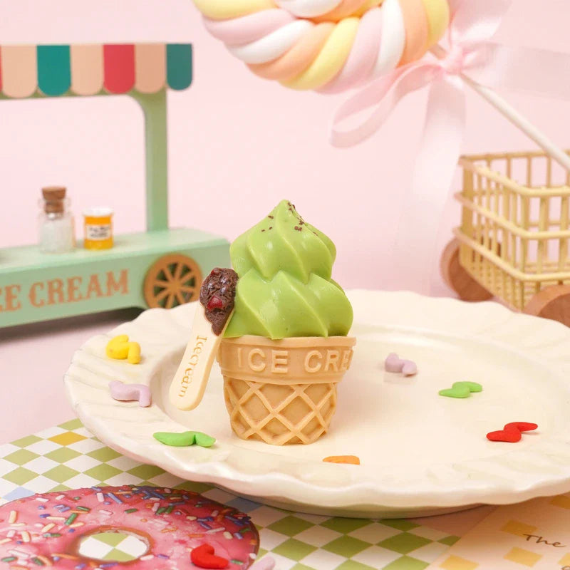 Pawtoto Pawtoto Mini Ice Cream Green Squishy Toy Handmade Food Grade Silicon  Squishy Toy Handmade Food Grade Silicon