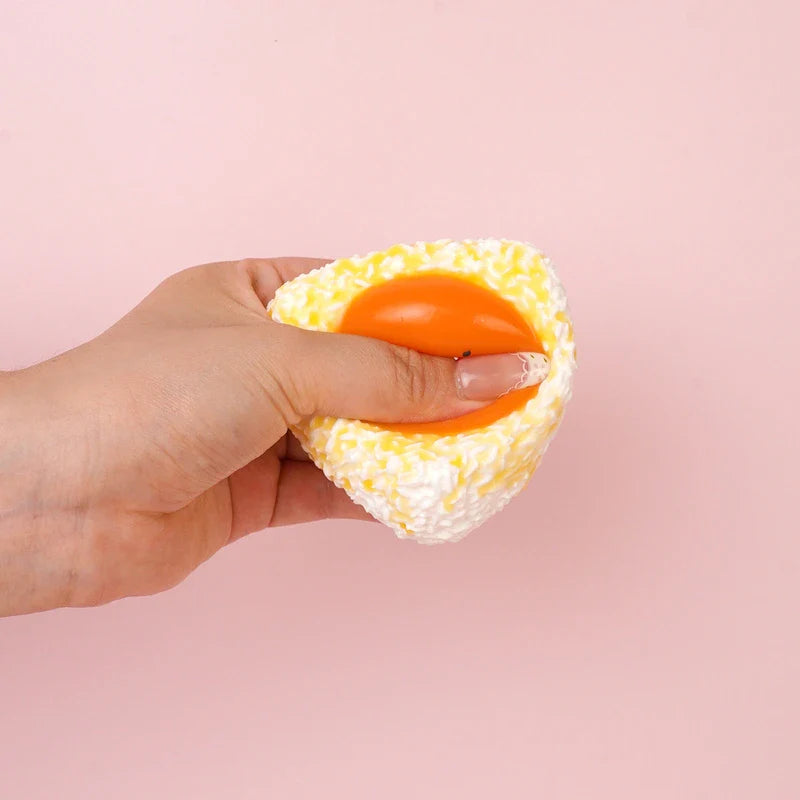 Pawtoto Triangular Rice Ball with Runny Egg Yolk Squishy Toy Handmade Food Grade Silicon